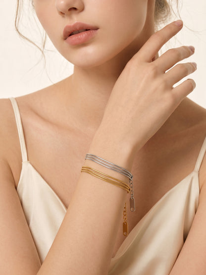 Lyra Triple Snake Bracelet Gold