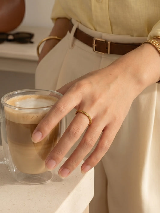 Maia Beaded Band Ring