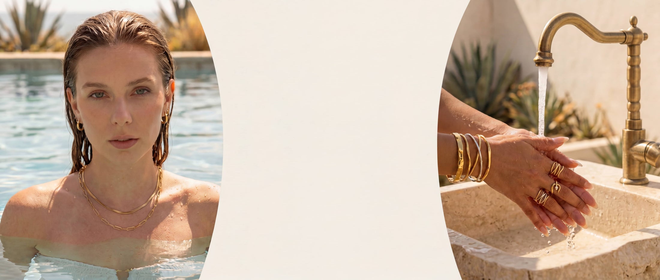 Gold waterproof jewelry styled for everyday wear