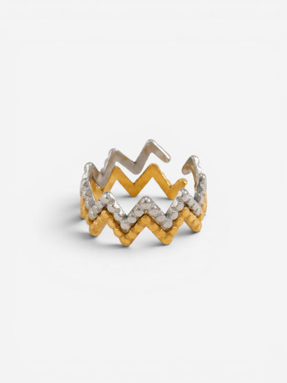 Rhythm Zig-Zag Ring Gold