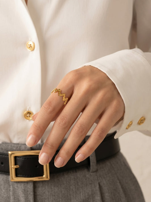 Rhythm Zig-Zag Ring Gold