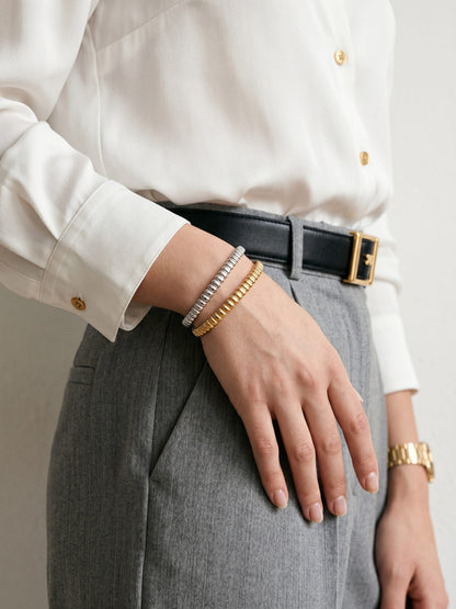Selene Beaded Cuff Silver