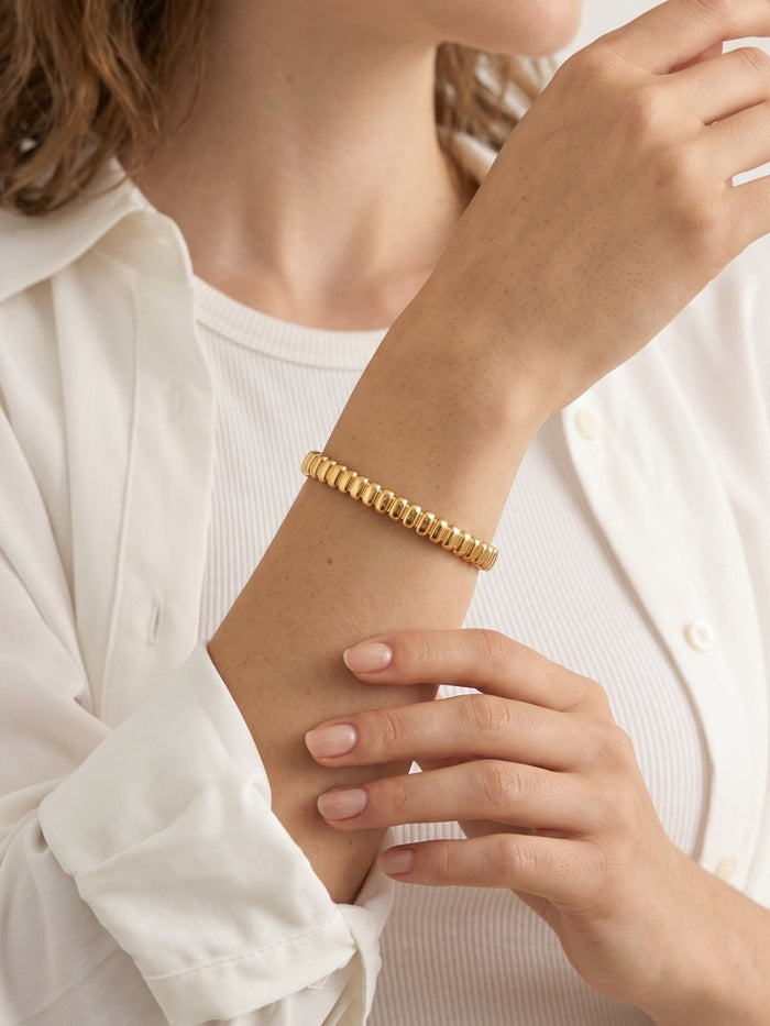 Selene Beaded Cuff Gold