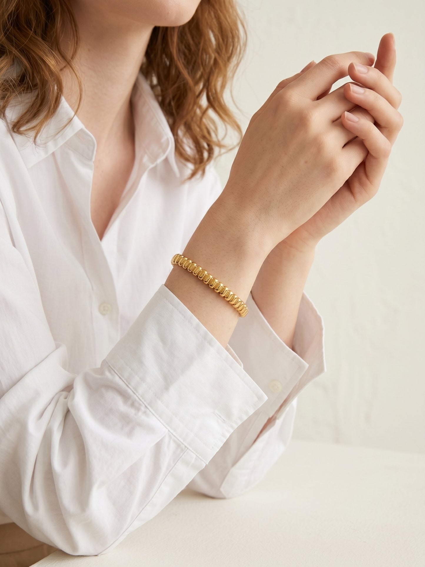Selene Beaded Cuff Gold