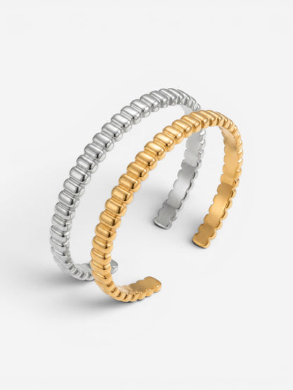 Selene Beaded Cuff Silver