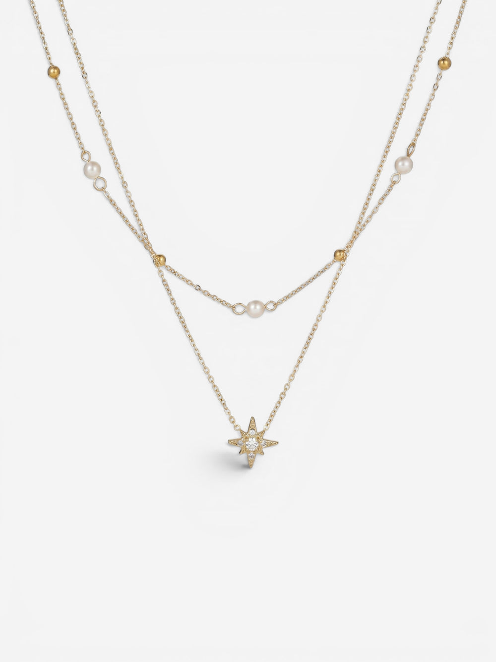 Thalassa Pearl Star Layered Necklace