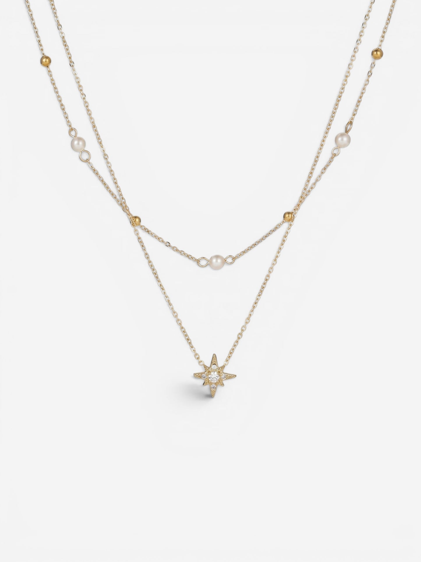 Thalassa Pearl Star Layered Necklace