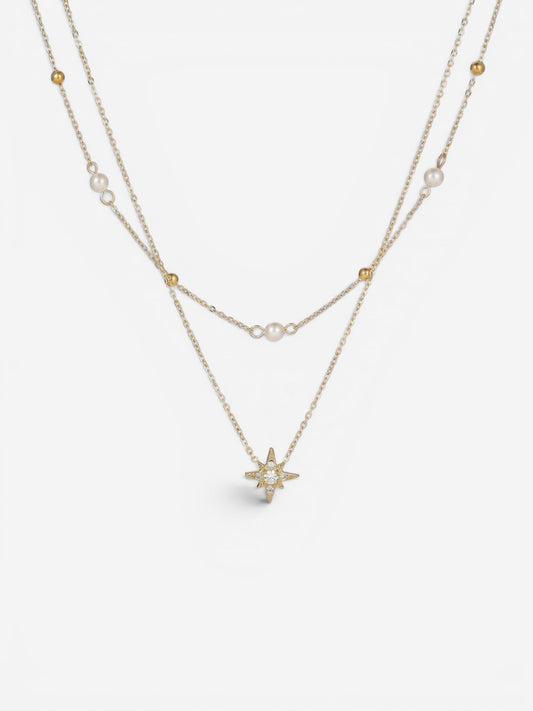 Thalassa Pearl Star Layered Necklace