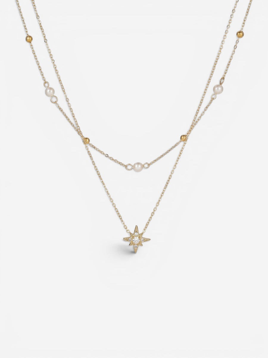 Thalassa Pearl Star Layered Necklace