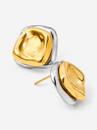 Two-Tone Sculptural Stud Earrings