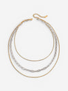 Two-Tone Mixed Chain Layered Necklace