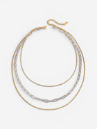Two-Tone Mixed Chain Layered Necklace
