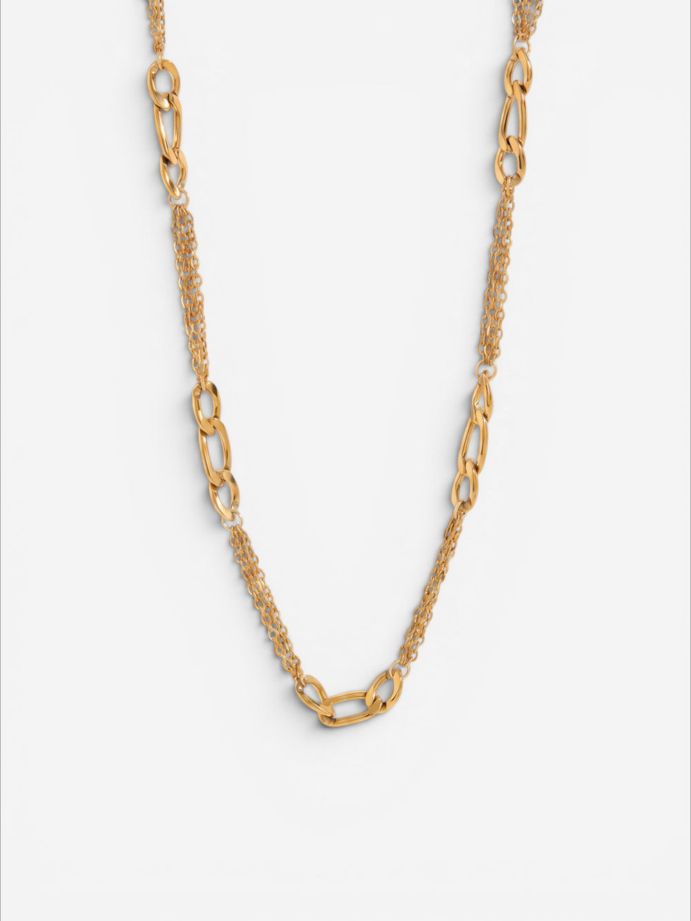 Vesper Mixed Chain Necklace Gold
