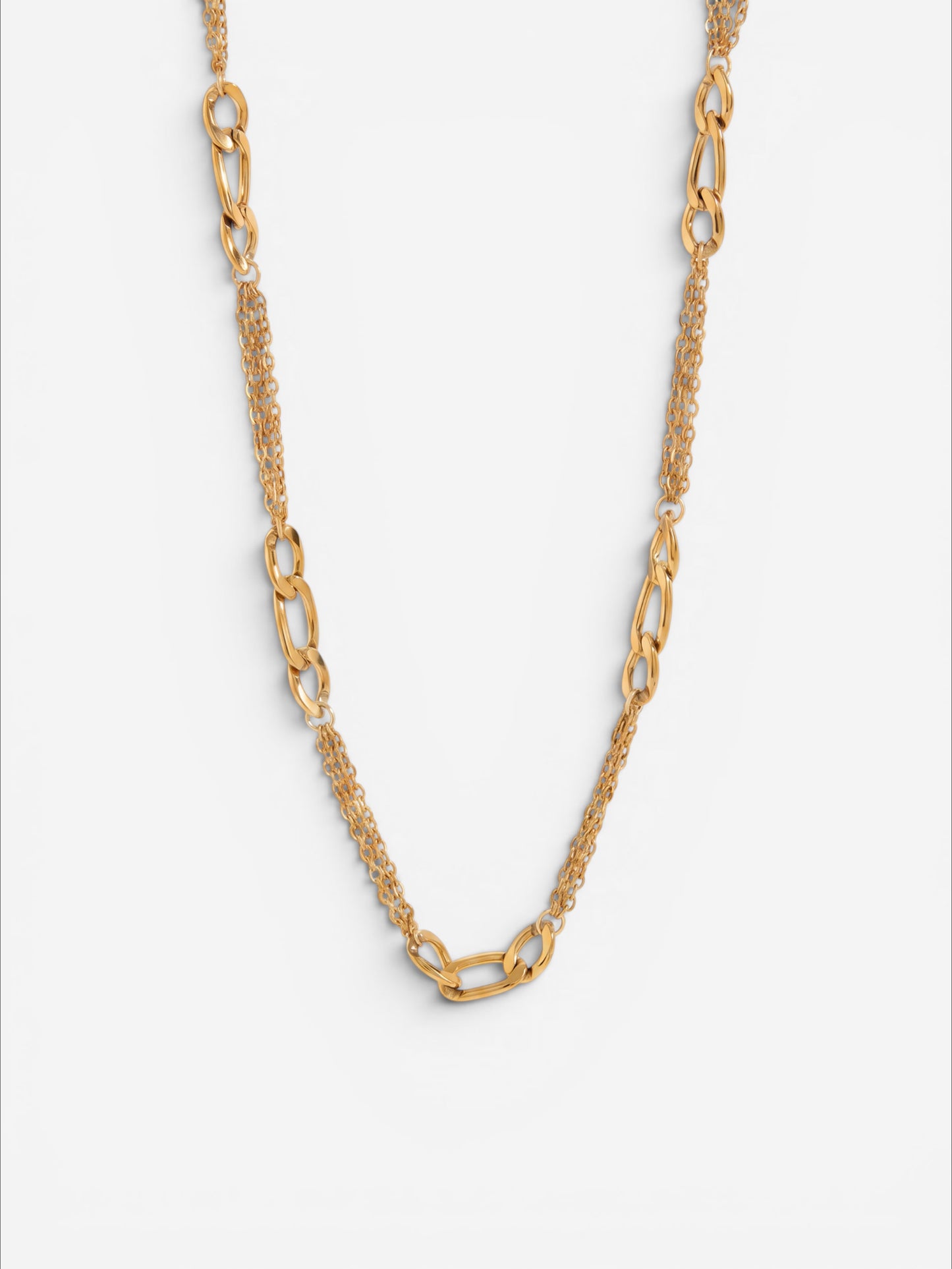 Vesper Mixed Chain Necklace Gold