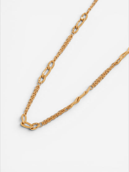 Vesper Mixed Chain Necklace Gold