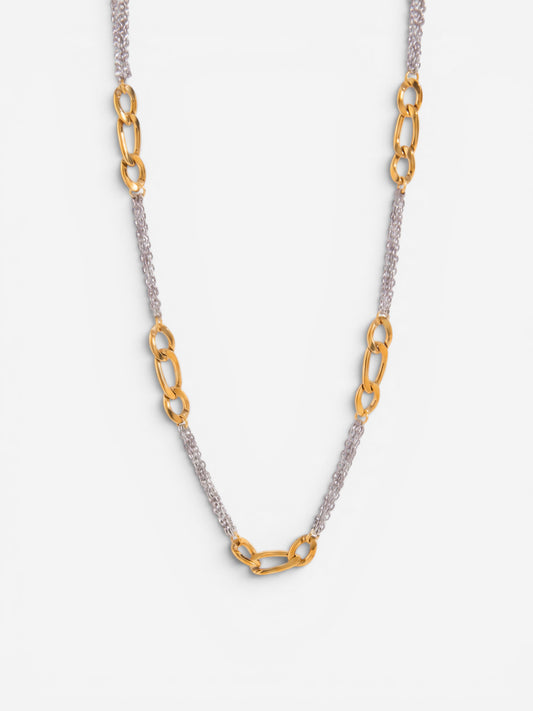 Vesper Two-Tone Mixed Chain Necklace