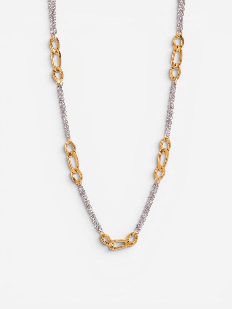 Vesper Two-Tone Mixed Chain Necklace