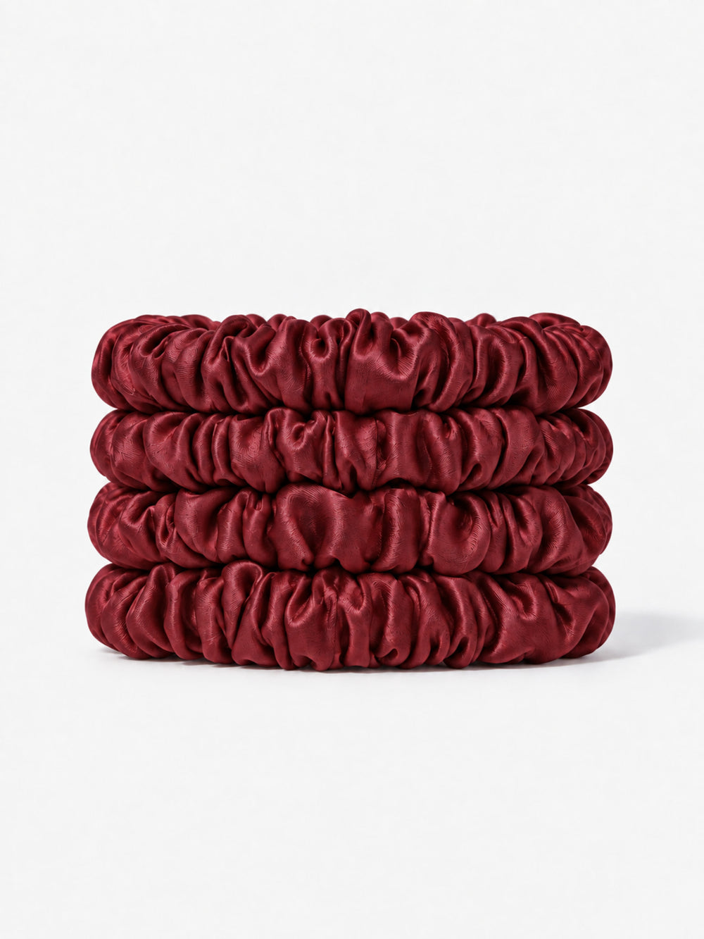 Merlot Form Silk Skinny Scrunchies 4-pack