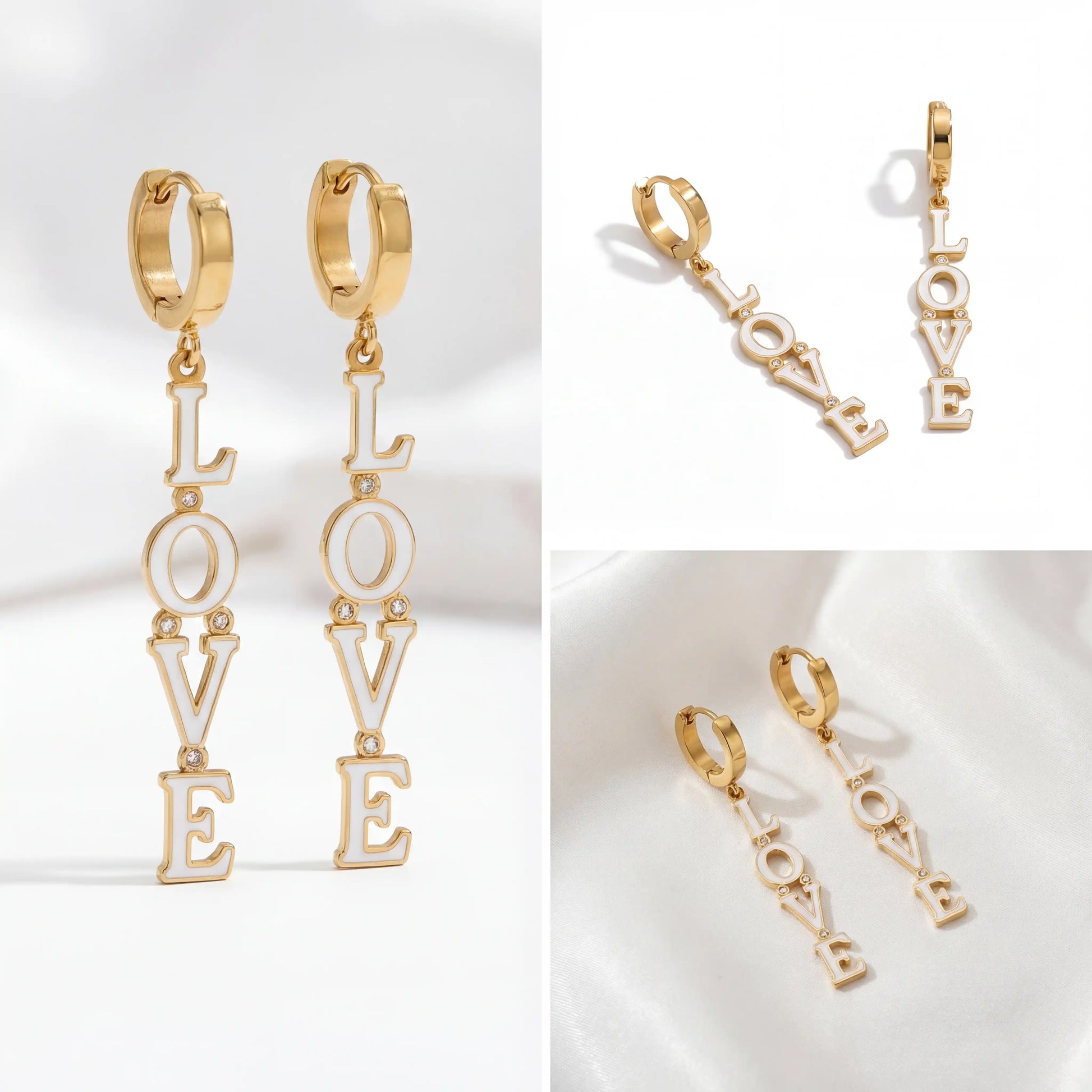 Aesthetic product photography of liquid metal gold cuff bracelet on white stone background.