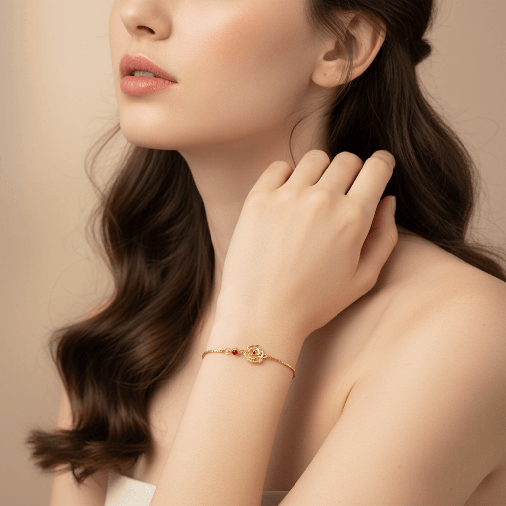 Birth Flower Bracelet | Dainty Gold Box Chain with Birthstone