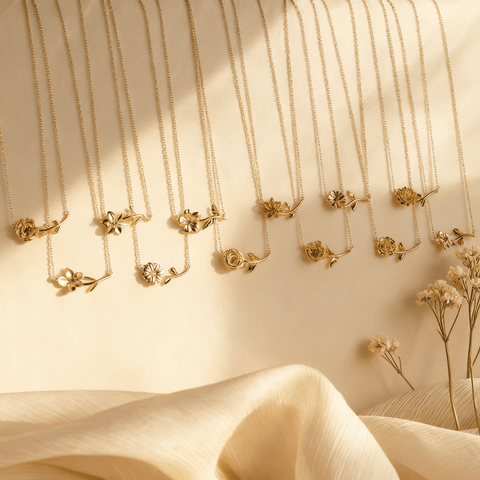 Birthstone Flower Necklace