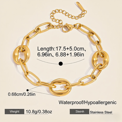 Chunky Gold Link Bracelet | Bold Statement Cuff Bracelet