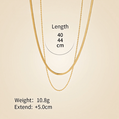 classic layered chain necklace, 18K gold plated chain, layered gold necklace, gift necklace for her, lightweight layered jewelry