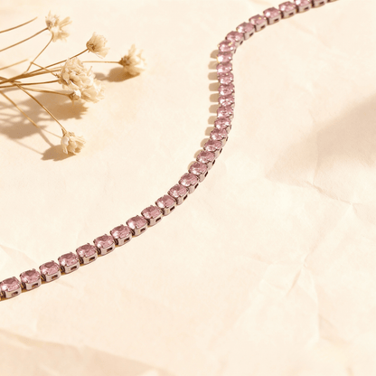 Cotton Candy Pink Tennis Bracelet | Silver Crystal Bracelet