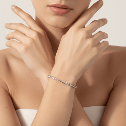 Cotton Candy Pink Tennis Bracelet | Silver Crystal Bracelet