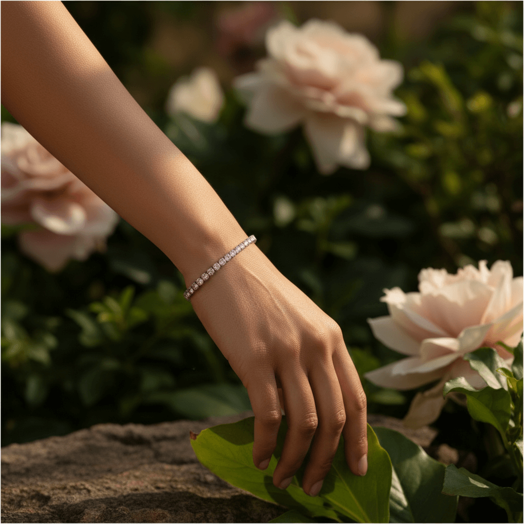Cotton Candy Pink Tennis Bracelet | Silver Crystal Bracelet