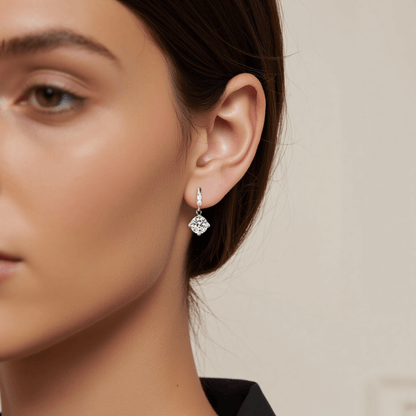 fairy drop moissanite earrings, moissanite dangle earrings, ethereal drop earrings, meaningful jewelry gift, light graceful earrings