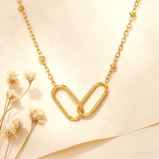Linked Circles Necklace | Gold Interlocking Circle Necklace