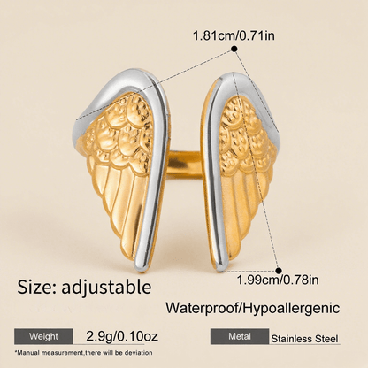 Seraphina Ring | Two-Tone Guardian Angel Wing Ring