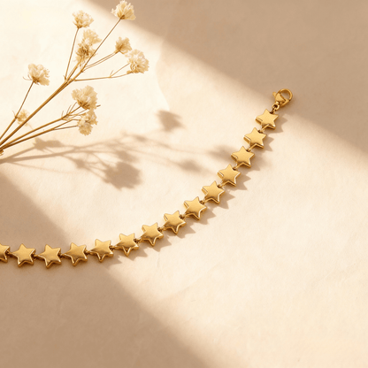 Starlight Chain Bracelet | Gold Star Link Bracelet