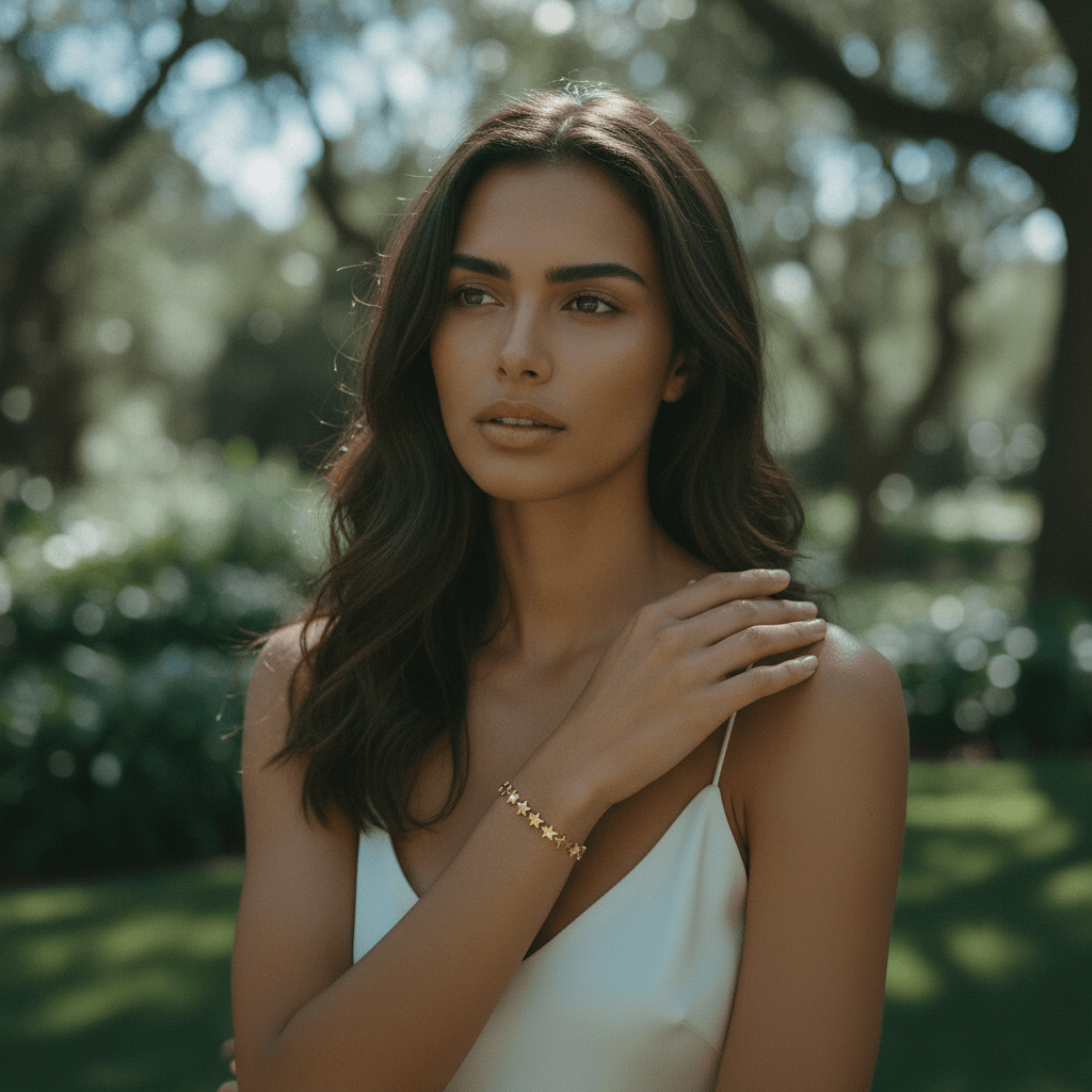 Starlight Chain Bracelet | Gold Star Link Bracelet