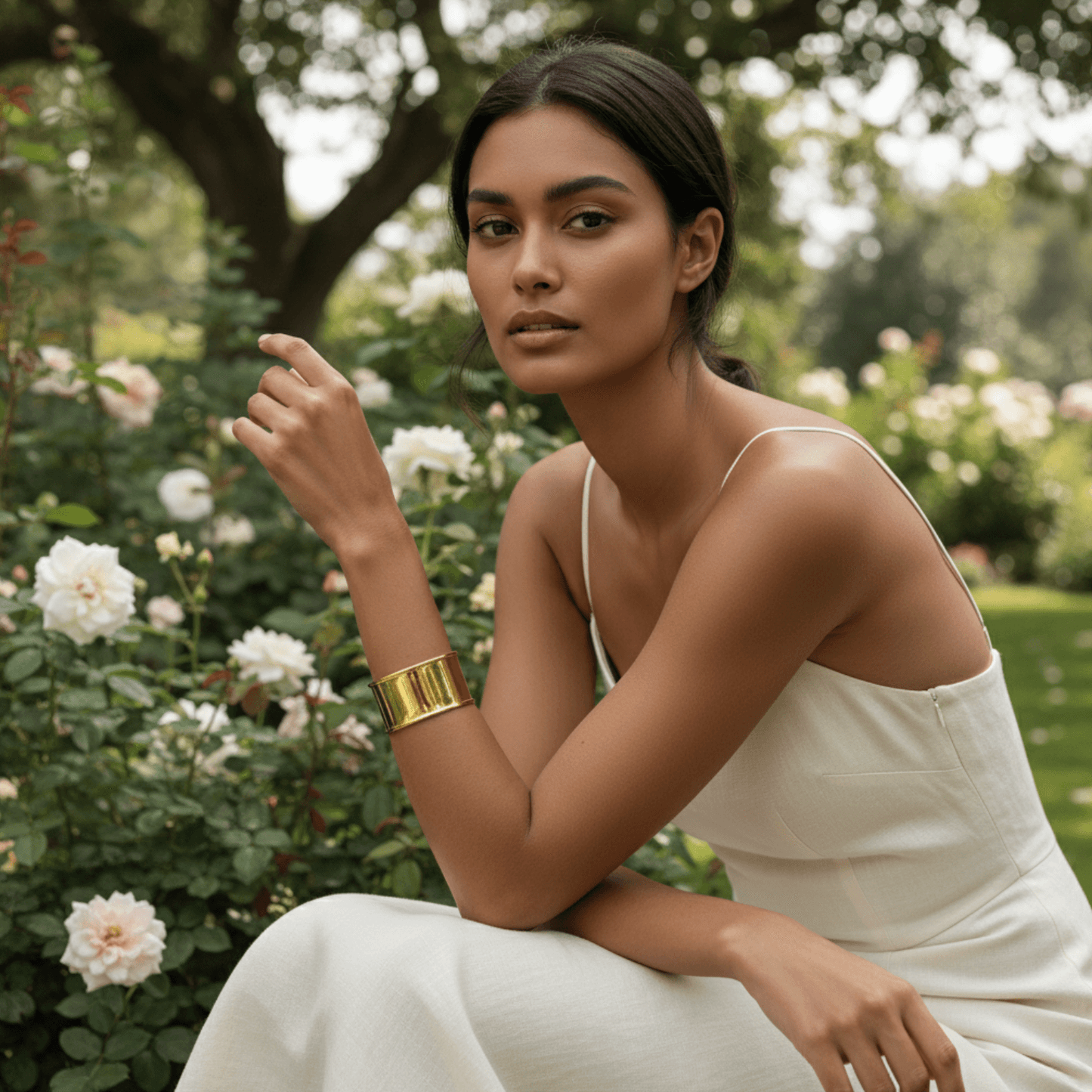 The "Aura" Cuff  | Modern Open Circle Gold Bracelet