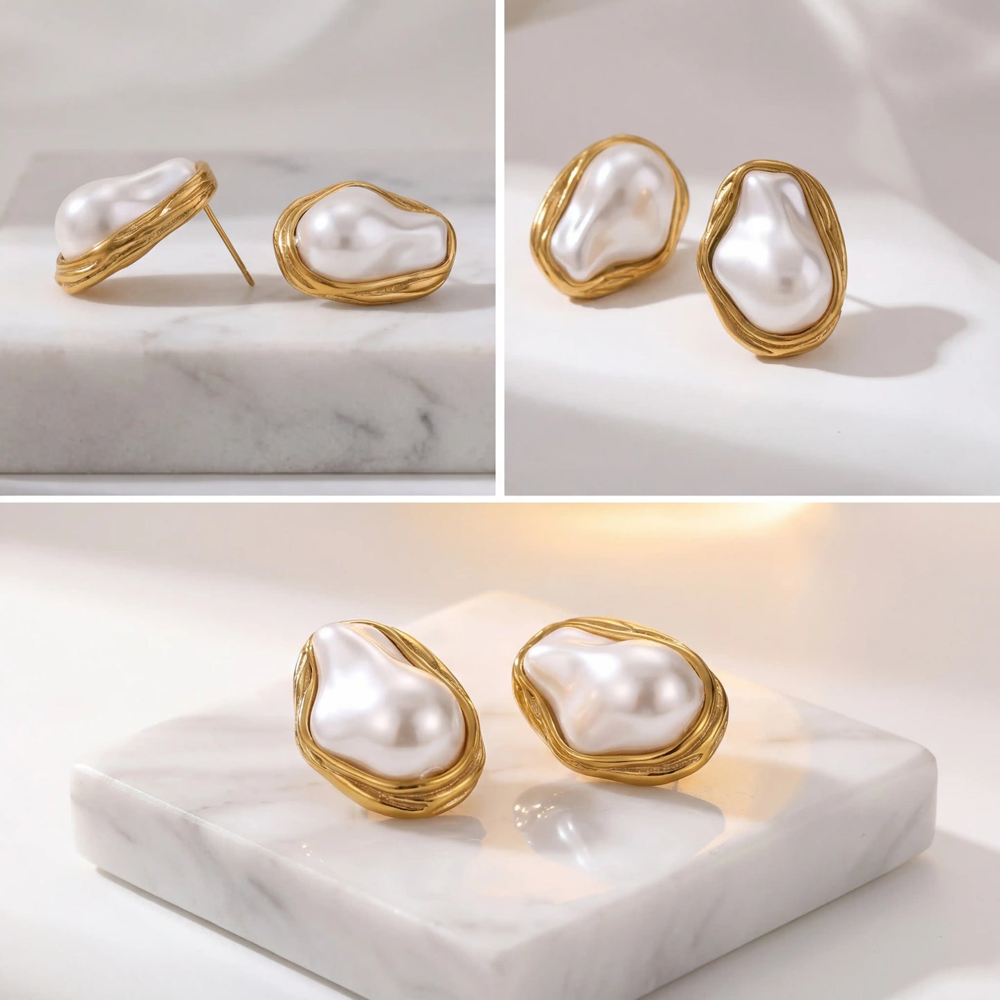 Theia Organic Baroque Pearl Studs