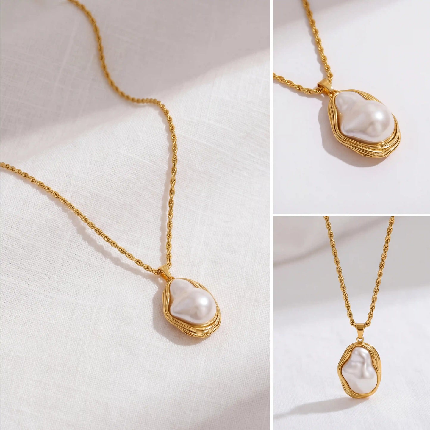 Theia Organic Baroque Pearl Necklace
