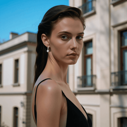 drop moissanite earrings, teardrop studs, luminous earrings, moissanite stud earrings, elegant jewelry gift