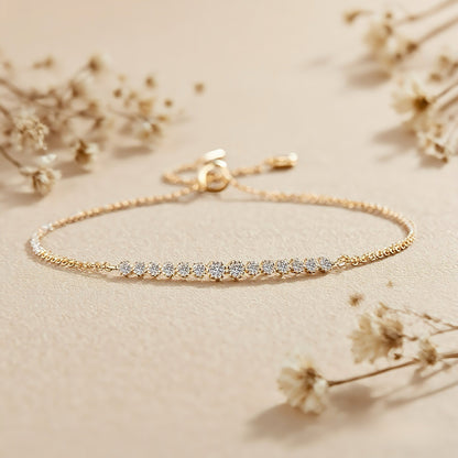 Sunrise Spark Moissanite Bracelet — 0.24 CT sterling silver bracelet, durable, safe for sensitive skin.