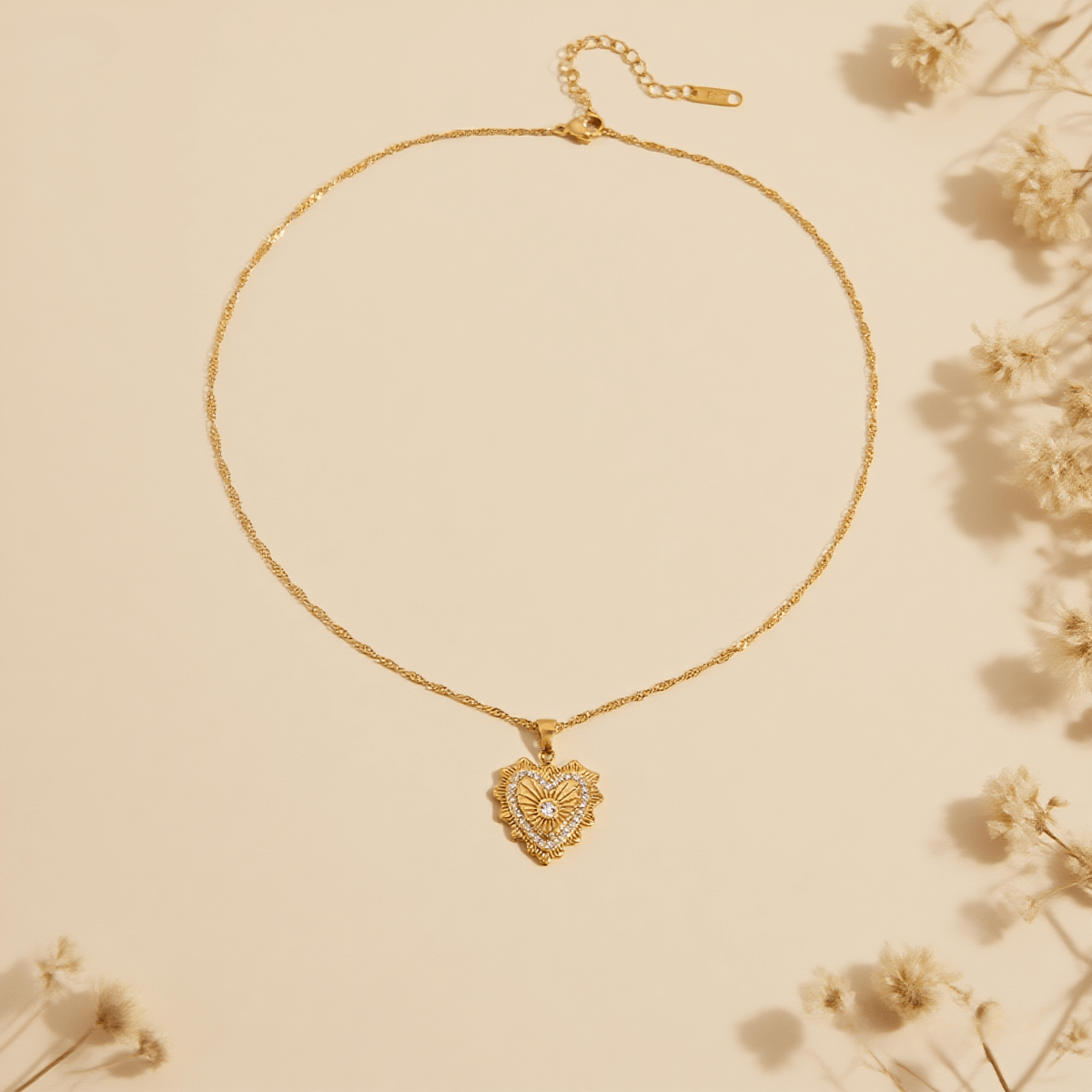 Vintage Heart Medallion Necklace Secondary image