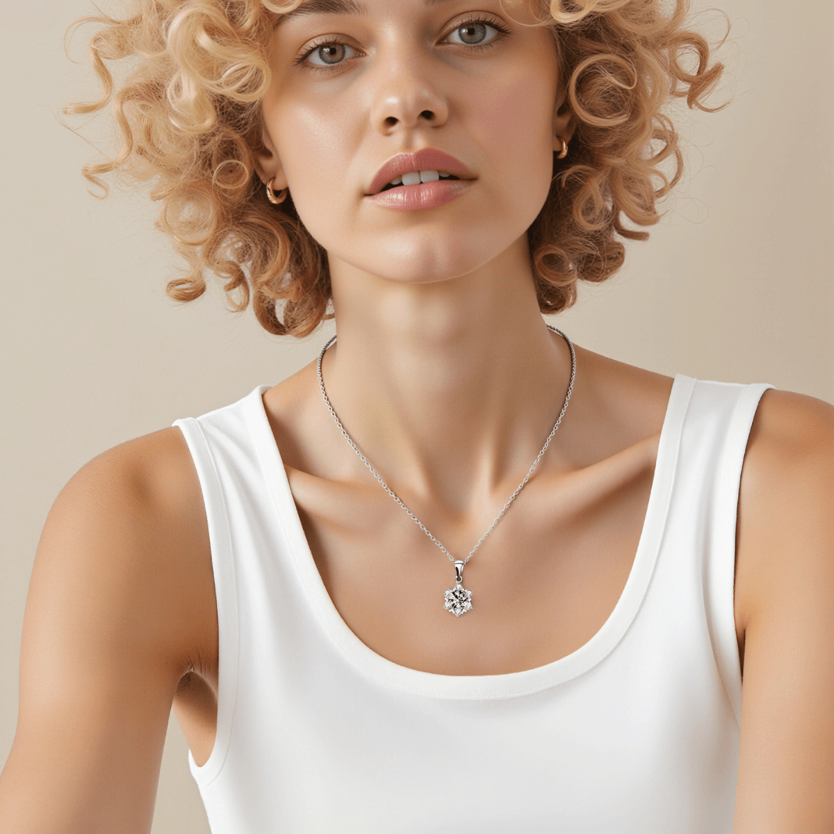 arctic sparkle necklace, moissanite necklace, sterling silver moissanite, 1 CT moissanite pendant, hypoallergenic necklace, gift necklace for her