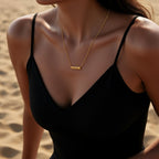 heartline necklace, heart bar pendant, romantic jewelry gift, gold plated necklace, layering necklace