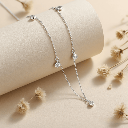 Midnight Stars Moissanite Necklace — sterling silver necklace with moissanite stars, celestial and radiant gift.
