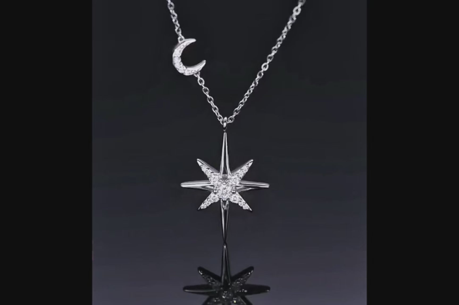 star moissanite pendant, eight-pointed star necklace, celestial jewelry, sterling silver necklace, gift for her, 0.28 CT moissanite