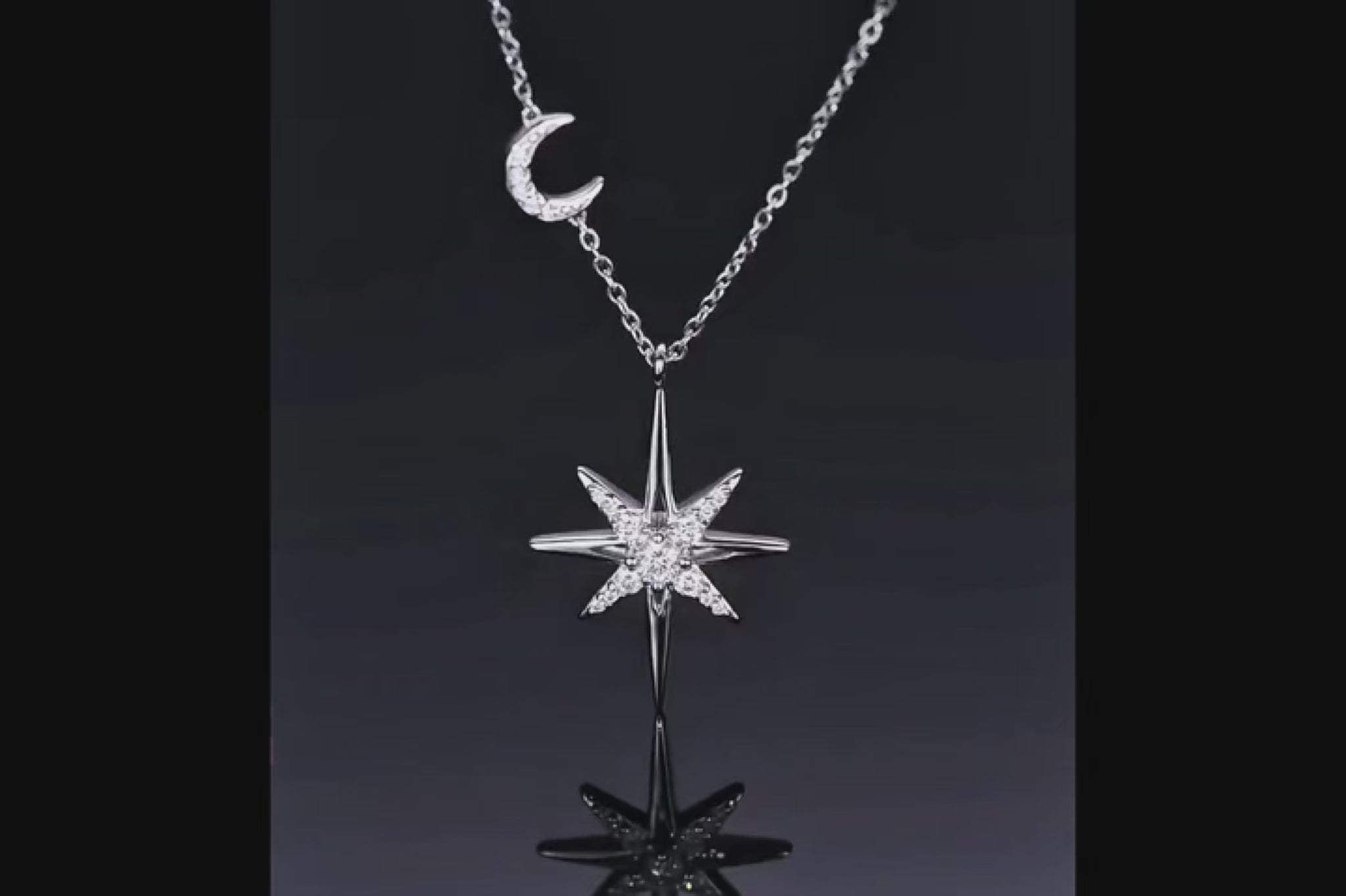 star moissanite pendant, eight-pointed star necklace, celestial jewelry, sterling silver necklace, gift for her, 0.28 CT moissanite