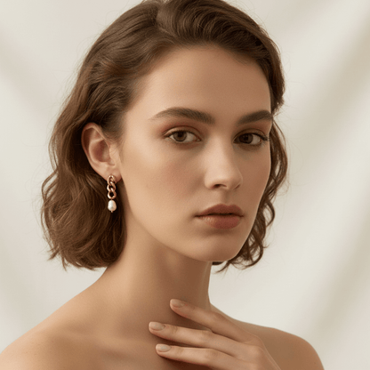 Odette | Baroque Pearl Chain Link Earrings
