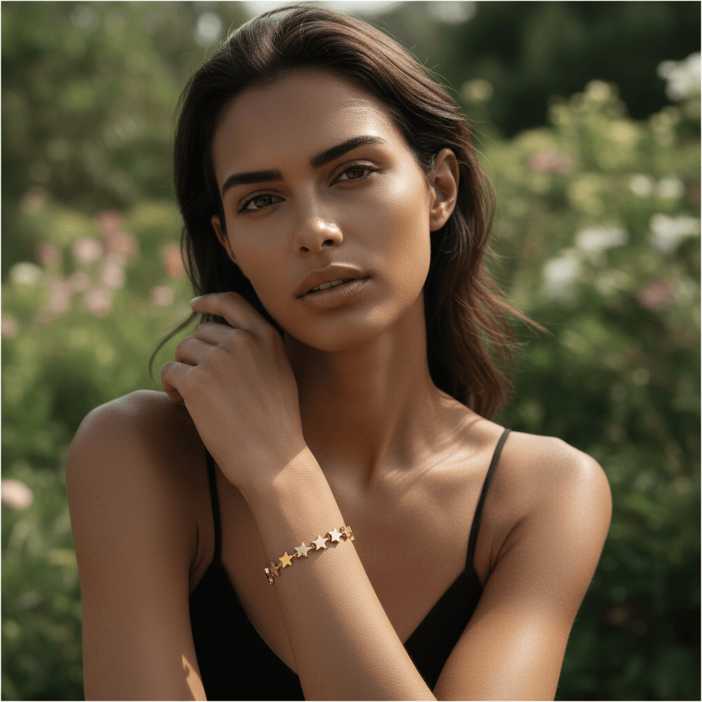 Starlight Chain Bracelet | Gold Star Link Bracelet